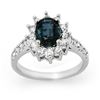 Image 1 : 3.15 ctw Blue Sapphire & Diamond Ring 18k White Gold - REF-86F5M