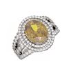 Image 3 : 4.89 ctw Canary Citrine & Diamond Ring 18K White Gold - REF-172K4Y