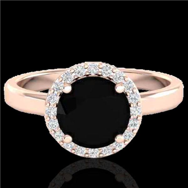 2 ctw Halo VS/SI Diamond Certified Micro Pave Ring 14k Rose Gold - REF-54F5M