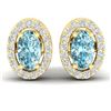 Image 1 : 0.80 ctw Sky Blue Topaz & Micro Pave Diamond Earrings 18k Yellow Gold - REF-25W9H