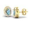 Image 2 : 0.80 ctw Sky Blue Topaz & Micro Pave Diamond Earrings 18k Yellow Gold - REF-25W9H