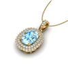Image 2 : 3 ctw Blue Topaz & Micro Pave VS/SI Diamond Necklace 10k Yellow Gold - REF-50W8H