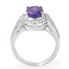 Image 2 : 3.50 ctw Tanzanite & Diamond Ring 14k White Gold - REF-107M3G