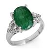 Image 1 : 4.44 ctw Emerald & Diamond Ring 14k White Gold - REF-94K5Y