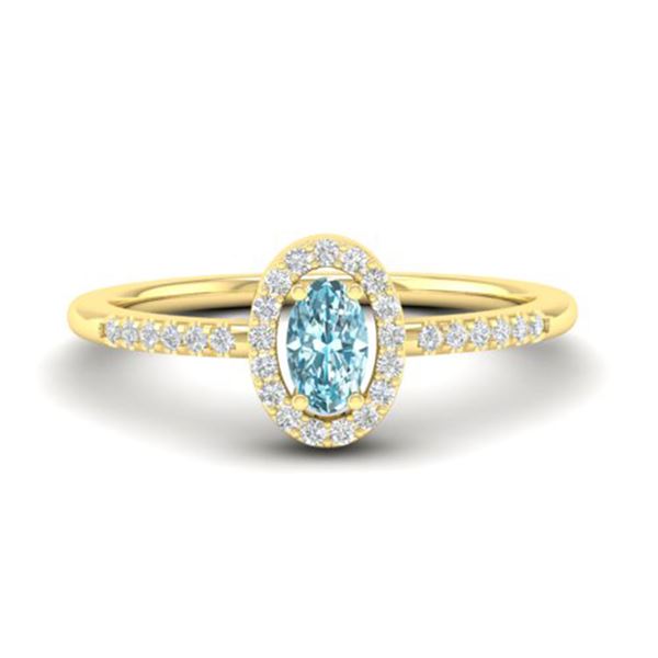 0.50 ctw TOPAZ & Micro Pave VS/SI Diamond Ring 18k Yellow Gold - REF-23X5A