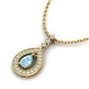 Image 1 : 1.15 ctw Aquamarine & Micro Pave VS/SI Diamond Necklace 14k Yellow Gold - REF-47Y5X