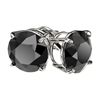 Image 3 : 3.50 ctw Fancy Black Diamond Solitaire Stud Earrings 10k White Gold - REF-60G3W