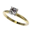 Image 1 : 0.50 ctw Certified VS/SI Quality Cushion Cut Diamond Ring 10k Yellow Gold - REF-60W3H