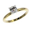 Image 2 : 0.50 ctw Certified VS/SI Quality Cushion Cut Diamond Ring 10k Yellow Gold - REF-60W3H