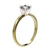 Image 3 : 0.50 ctw Certified VS/SI Quality Cushion Cut Diamond Ring 10k Yellow Gold - REF-60W3H