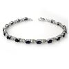 Image 1 : 6.10 ctw Blue Sapphire & Diamond Bracelet 14k White Gold - REF-80K9Y
