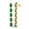 Image 2 : 12.36 ctw Emerald & VS/SI Certified Diamond Tennis Earrings 10k Yellow Gold - REF-93W3H