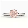 Image 1 : 2 ctw Morganite Designer Engagment Ring 18k White Gold - REF-42H3R