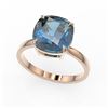 Image 2 : 6 ctw London Blue Topaz Designer Engagment RNG 14k Rose Gold - REF-23H8R