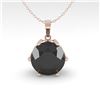 Image 2 : 1 ctw Black Certified Diamond Solitaire Necklace 18k Rose Gold - REF-32W8H