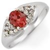 Image 1 : 0.90 ctw Pink Tourmaline & Diamond Ring 18k White Gold - REF-38K2Y