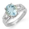 Image 1 : 3.55 ctw Aquamarine & Diamond Ring 14k White Gold - REF-105H5R