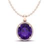 Image 1 : 10 ctw Amethyst & Micro Pave VS/SI Diamond Necklace 14k Rose Gold - REF-51Y2X