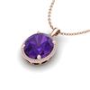 Image 2 : 10 ctw Amethyst & Micro Pave VS/SI Diamond Necklace 14k Rose Gold - REF-51Y2X