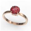 Image 2 : 2 ctw Pink Tourmaline Designer Engagment Ring 14k Rose Gold - REF-27G3W