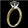 Image 3 : 2.09 ctw Fancy Black Diamond Solitaire Engagment Ring 10k Yellow Gold - REF-35M6G