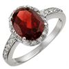 Image 1 : 2.10 ctw Garnet & Diamond Ring 14k White Gold - REF-19H8R