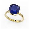 Image 2 : 6 ctw Cushion Cut Sapphire Designer Engagment RNG 18k Yellow Gold - REF-38M2G