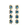 Image 1 : 6.28 ctw London Topaz & Diamond Micro Pave Halo Earrings 10k Yellow Gold - REF-143H6R