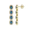 Image 2 : 6.28 ctw London Topaz & Diamond Micro Pave Halo Earrings 10k Yellow Gold - REF-143H6R