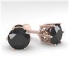 Image 1 : 4.0 ctw Black Certified Diamond Stud Earrings 18k Rose Gold - REF-126Y2X