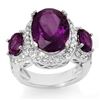 Image 1 : 8.0 ctw Amethyst & Diamond Ring 10k White Gold - REF-118M2G