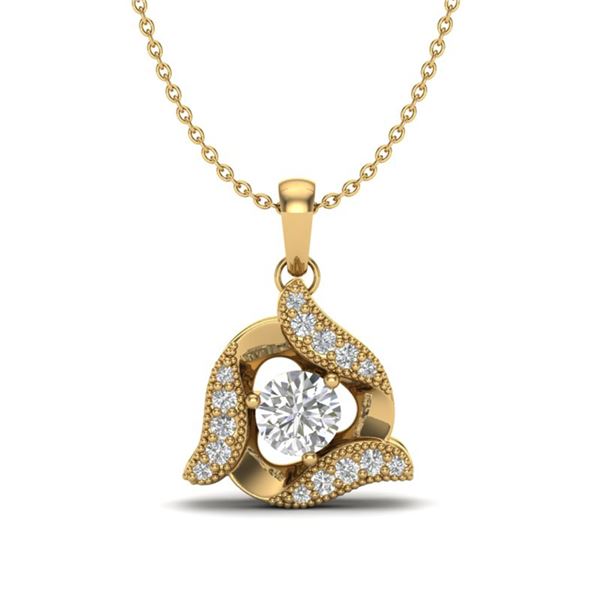 0.38 ctw Micro Pave VS/SI Diamond Certified Necklace 18k Yellow Gold - REF-39X8A