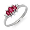 Image 1 : 0.54 ctw Ruby & Diamond Ring 18k White Gold - REF-17W3H