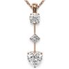 Image 1 : 1.16 ctw Heart Diamond Designer Necklace 18K Rose Gold - REF-214W9H