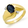 Image 1 : 1.08 ctw Blue Sapphire & Diamond Ring 10k Yellow Gold - REF-17G8W