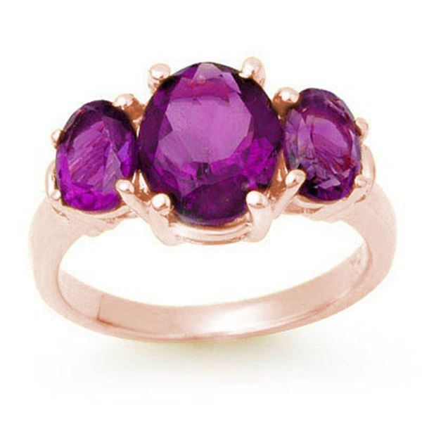 6.15 ctw Amethyst Ring 10k Rose Gold - REF-23K6Y