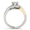 Image 3 : 0.95 ctw Certified VS/SI Diamond 2pc Set Solitaire Halo 14k 2Tone Gold - REF-114F5M