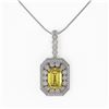 Image 2 : 5.82 ctw Canary Citrine & Diamond Victorian Necklace 14K White Gold - REF-172R8K