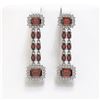 Image 1 : 10.62 ctw Garnet & Diamond Earrings 14K White Gold - REF-190Y2X
