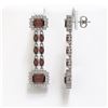 Image 2 : 10.62 ctw Garnet & Diamond Earrings 14K White Gold - REF-190Y2X