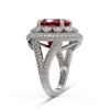Image 3 : 8.76 ctw Certified Ruby & Diamond Victorian Ring 14K White Gold - REF-207A3N