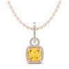 Image 2 : 3.50 ctw Citrine & Micro VS/SI Diamond Necklace 14k Rose Gold - REF-40Y8X