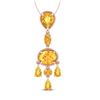 Image 1 : 8 ctw Citrine Necklace Designer Vintage 10k Rose Gold - REF-25R8K