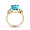 Image 2 : 5.30 ctw Blue Topaz & Diamond Ring 10k Yellow Gold - REF-25Y2X