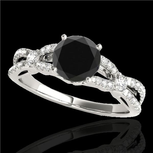 1.35 ctw Certified VS Black Diamond Solitaire Ring 10k White Gold - REF-53N2F