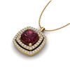 Image 2 : 2.27 ctw Garnet & Micro Pave VS/SI Diamond Necklace 18k Yellow Gold - REF-49K2Y