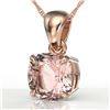 Image 1 : 1.50 ctw Cushion Cut Morganite Designer Necklace 14k Rose Gold - REF-34F3M