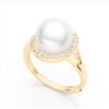 Image 2 : 0.27 ctw VS/SI Diamond & Pearl Designer Ring 18k Yellow Gold - REF-39W3H