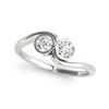 Image 2 : 0.5 ctw VS/SI Diamond 2 Stone Ring 18k White Gold - REF-61H8R