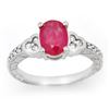 Image 1 : 2.31 ctw Ruby & Diamond Ring 18k White Gold - REF-75X5A